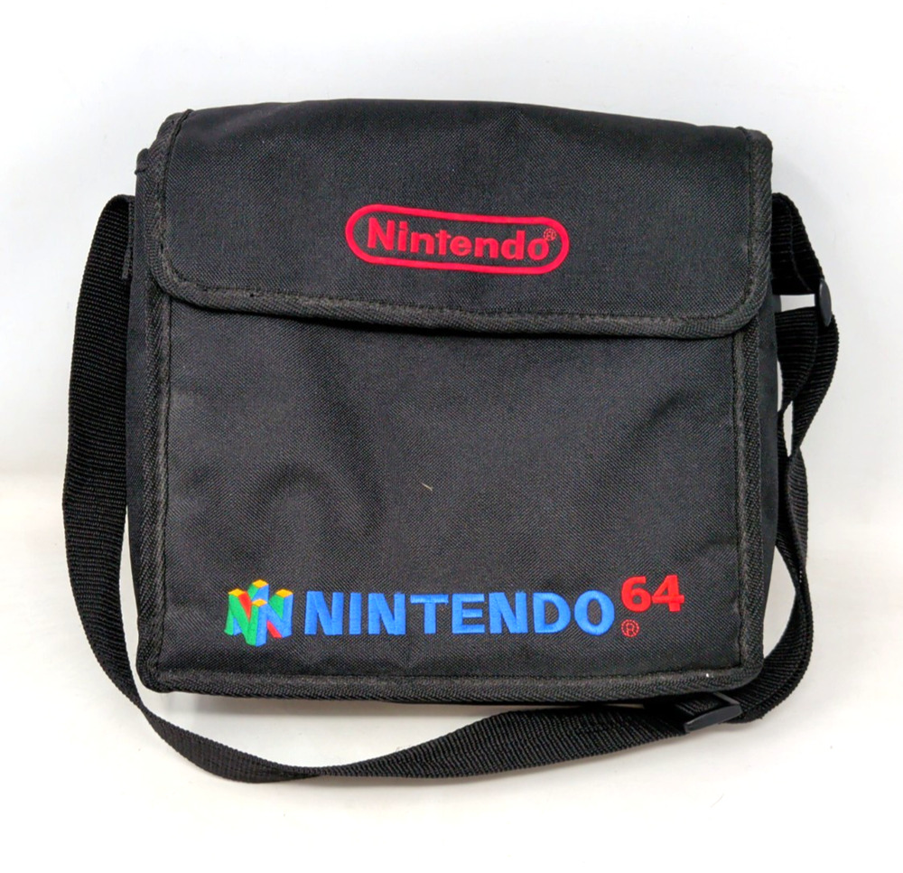 Vintage Nintendo 64 Shoulder Bag Black N64 Logo Console Carry Case 90s